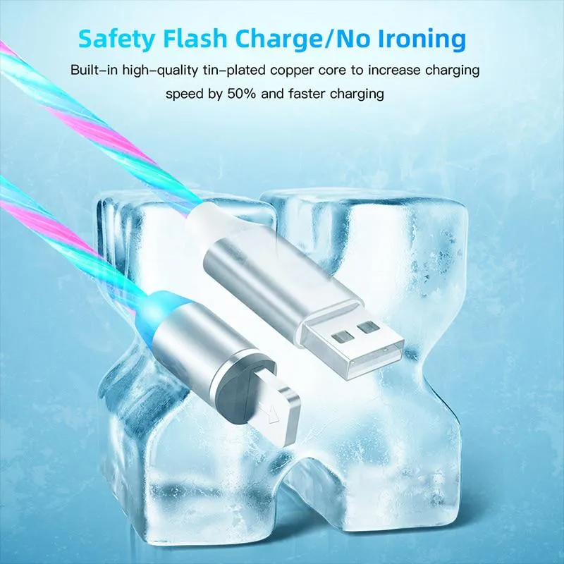 Магнитный кабель USB Type-C со светодиодной подсветкой Micro для iPhone X Xiaomi mi 9 Huawei P30 Pro |