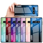 Чехол градиентного цвета для Samsung Galaxy S10 S10e S9 S8 Plus A7 A8 A6 J4 J6 Plus 2018 Note 8 9 10 Plus, задняя крышка из закаленного стекла