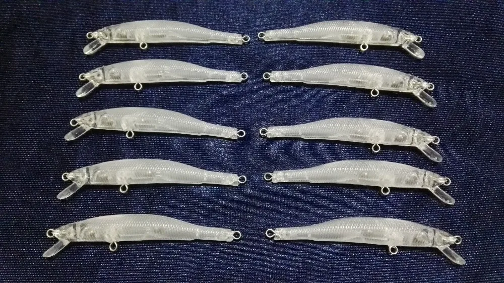 10 шт. неокрашенные искусственные рыболовные приманки 3 1/4 дюйма 1/8 унции пустые