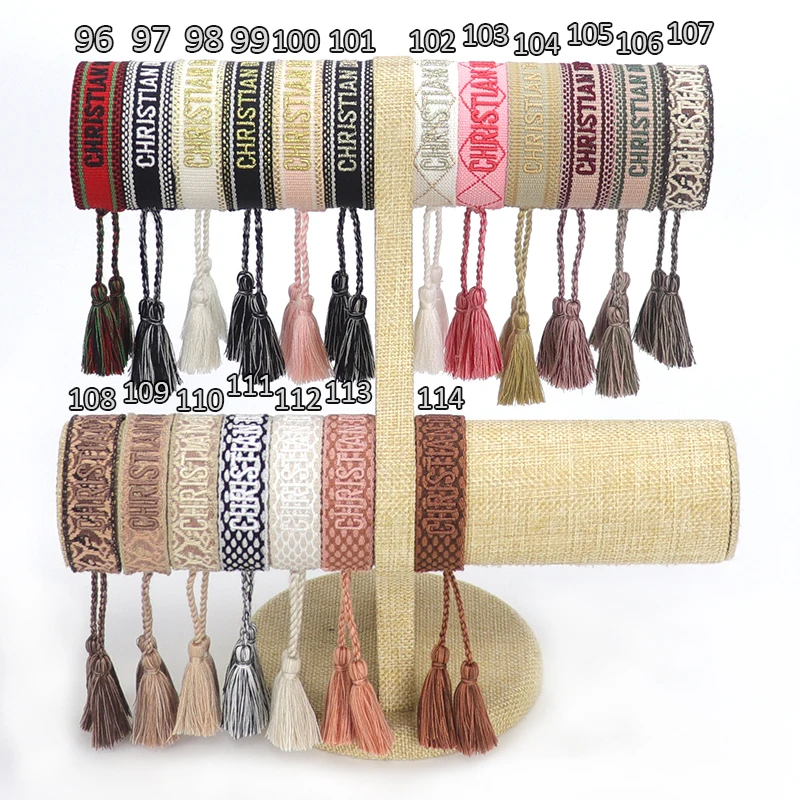 

Women Woven Bracelet Vintage Friendship Tassel Bracelet With Embroidery Adjustable Bracelets Gifts