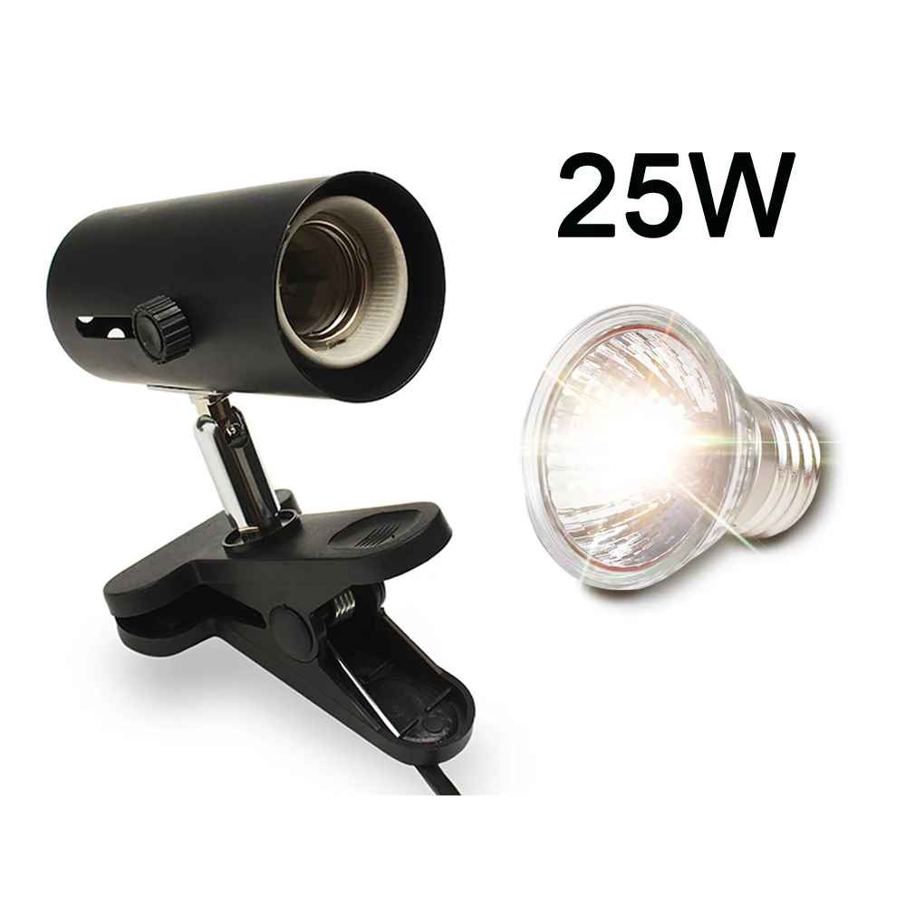 Black and 25W lamp UVA+ UVB 3,0 набор ламп для рептилий с зажимом, керамический держатель для света, черепаха, греющаяся УФ лампа, набор, черепахи, ящерица, освещение 220 В - Цвет: Black and 25W lamp