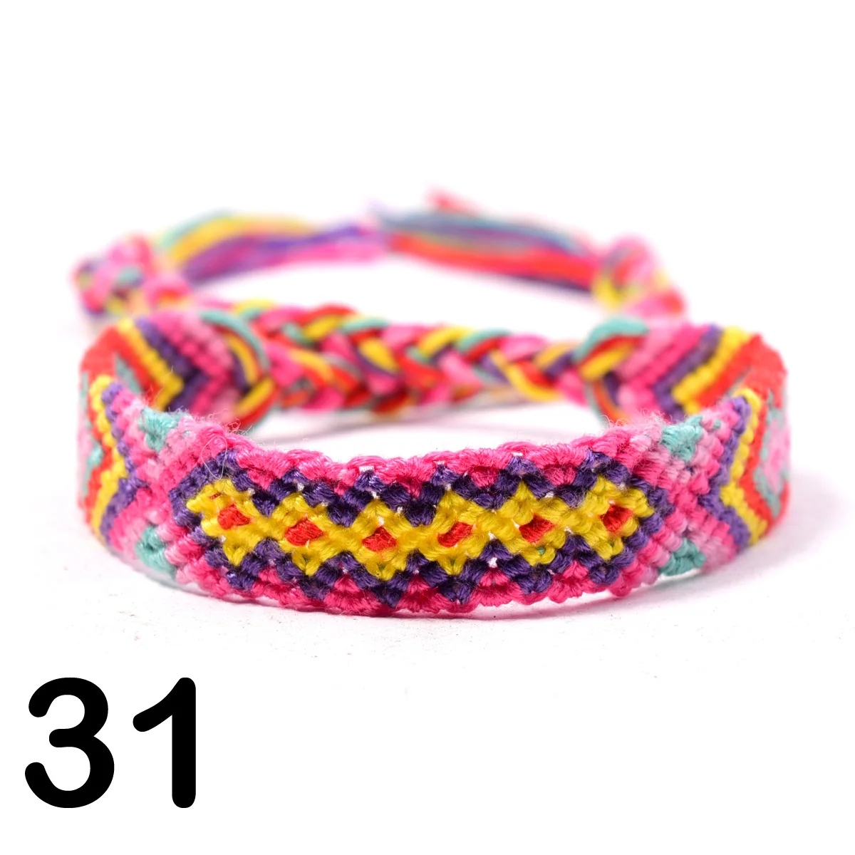 

Bohemia Colorful Braid Charm Bracelets Woven Hot Sale Nepalese Ethnic Style Handmade Rainbow Friendship Hand Rope Bracelet