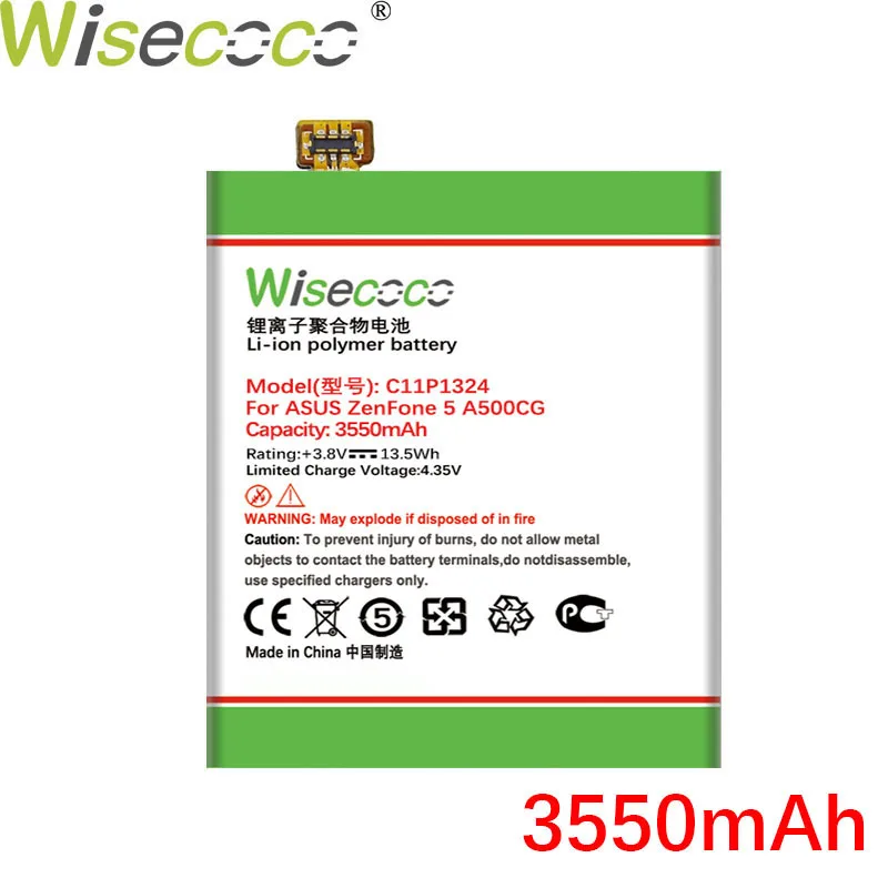 WISECOCO 3550mAh C11P1324 батарея для ASUS ZenFone 5 A500G Z5 A500 A500CG A501CG A500KL мобильный телефон с номером