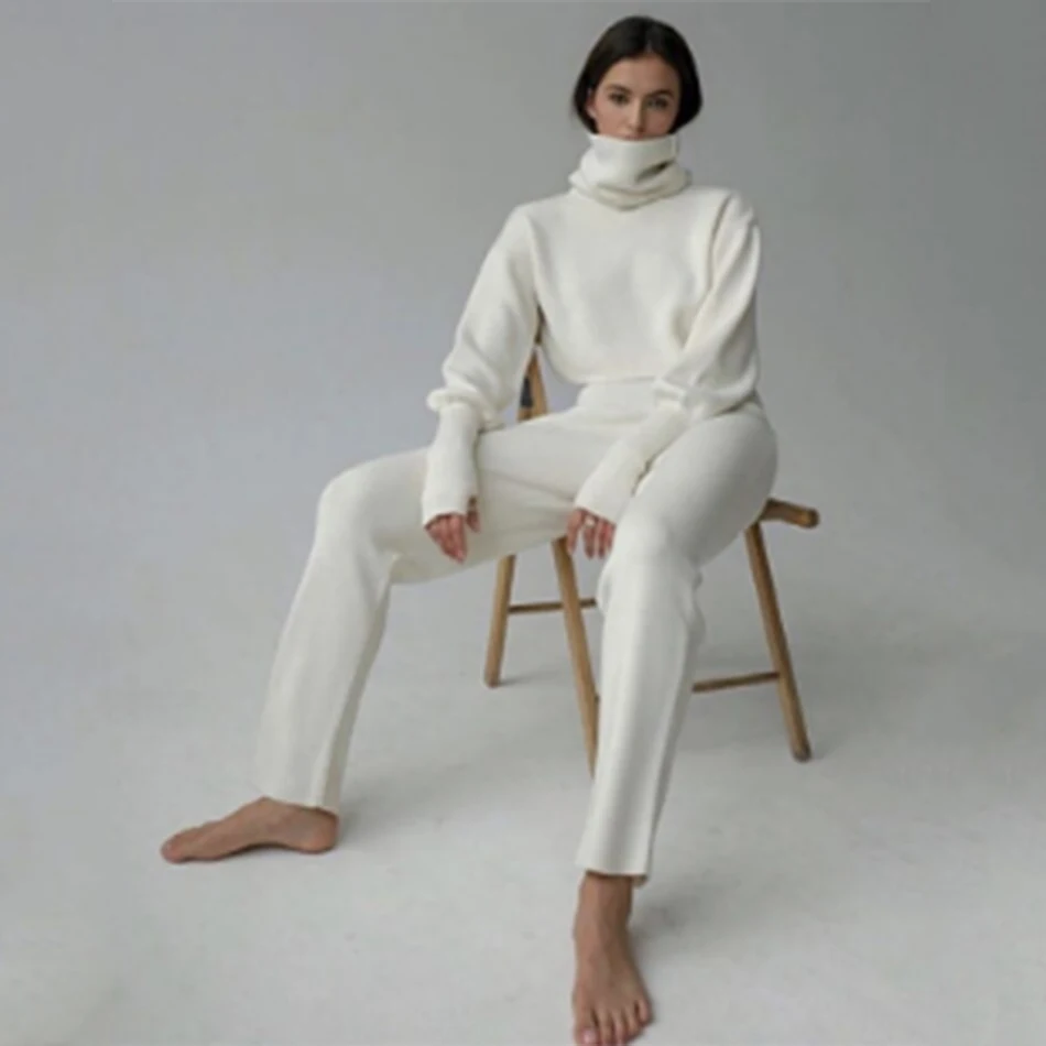 Женский трикотажный свитер-водолазка элегантный пуловер с длинным рукавом и