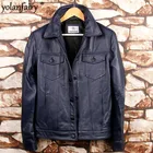 Куртка мужская из натуральной коровьей кожи, облегающая короткая, весна-осень 2020