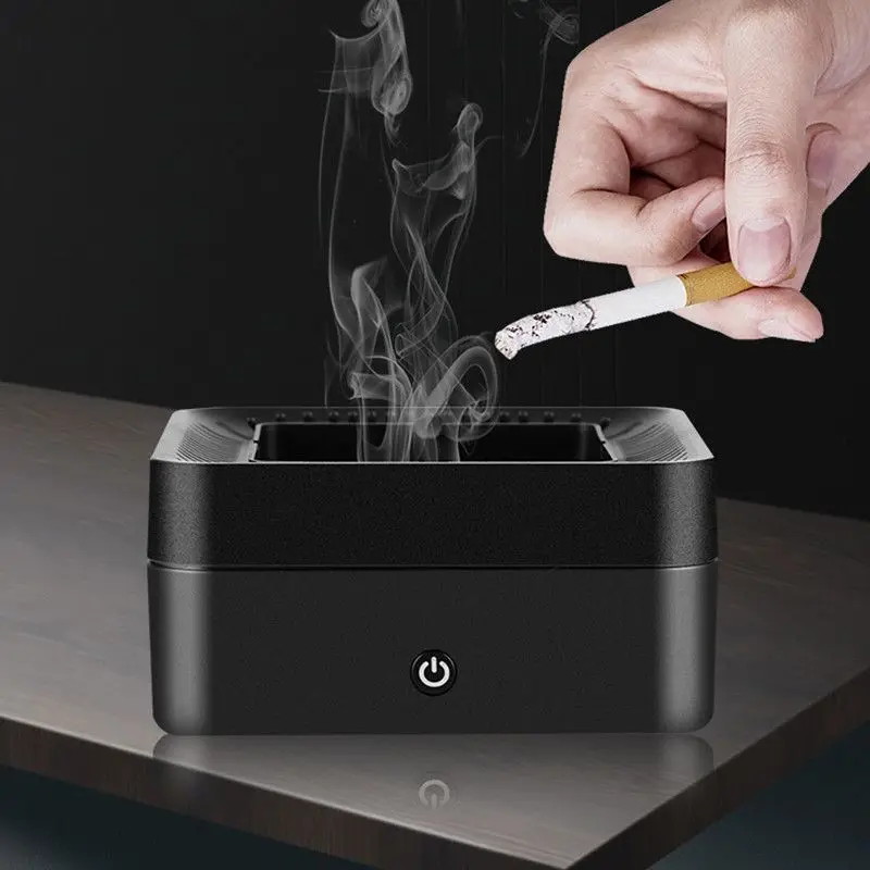 Enlarge Smokeless Cigar Ashtray Econdhand Smoke Air Filter Purifier Home Offi 4000mA Rechargeable Ash Tray Cigarette Weed Accessories