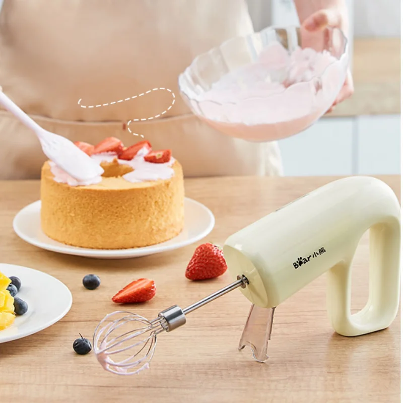 

Electric Wireless Hand Mixer Lightweight Handheld Whisk Milk Frother Kitchen Baking Egg Cream Bear DDQ-B01R2