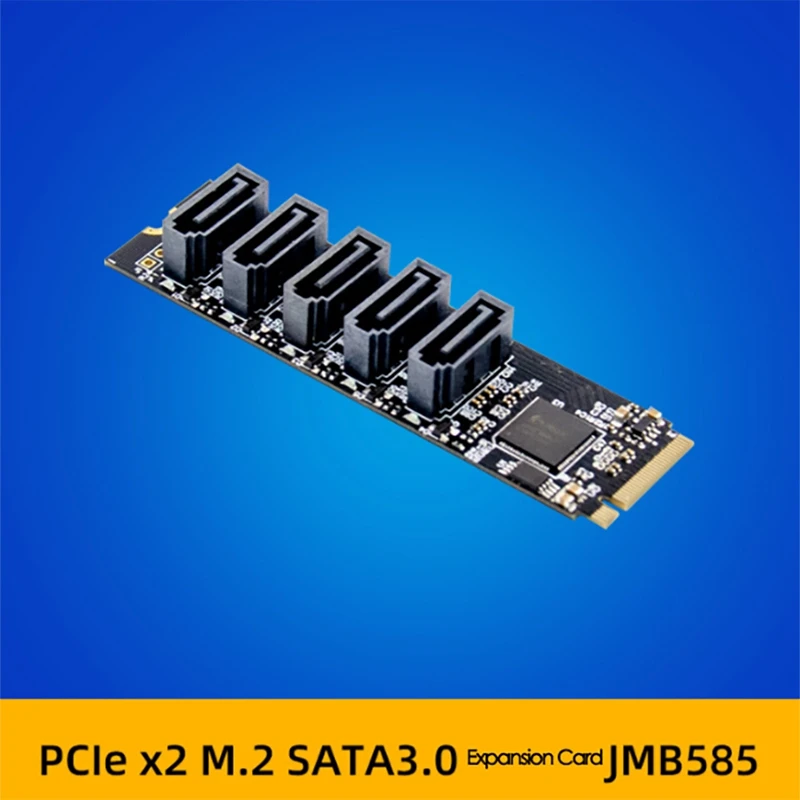 

JMB585 M.2 to NGFF SATA3.0 Adapter Card M.2 Key M SATA3.0 Expansion Card for PC Laptop