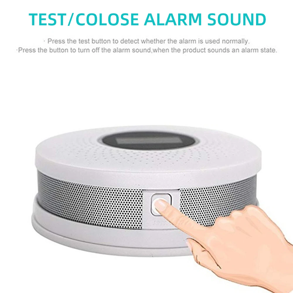 High Sensitive Smoke Carbon Monoxide Detector CO Alarm With Voice Warning LCD Light For Home Office Security 1pcs | Безопасность и