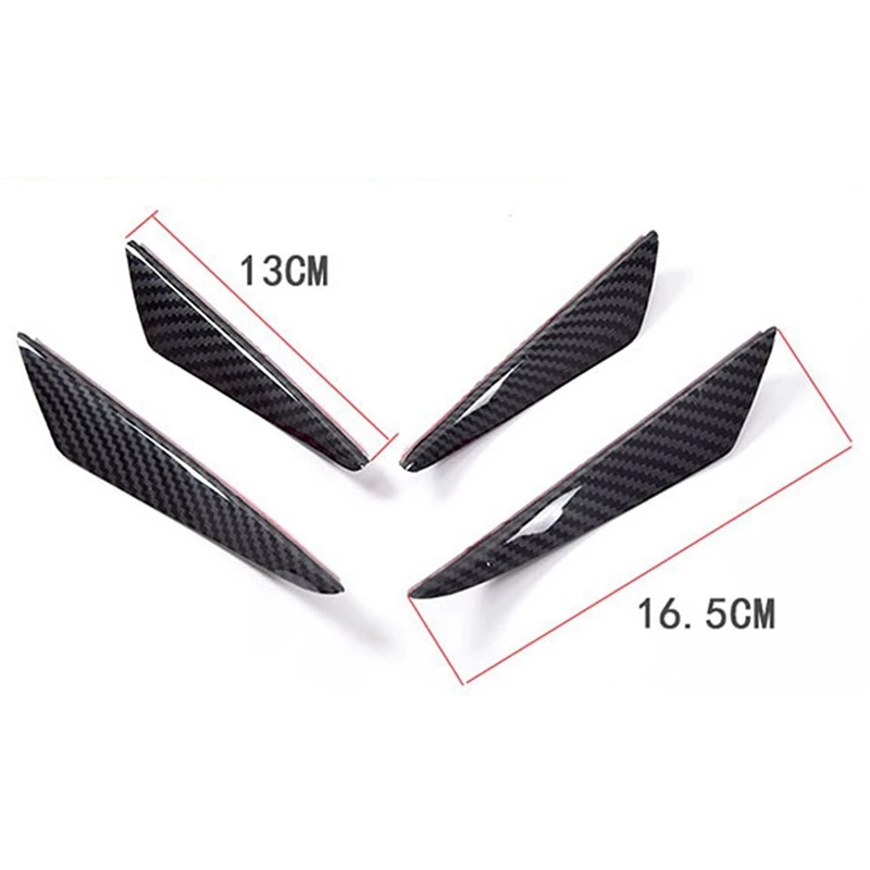 Новинка 4 шт. Универсальный C стиль углеродное волокно передний бампер Canards Shark Fins