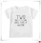 2nd на день рождения рубашка для маленьких мальчиков 2 лет, для детей ясельного возраста, детская одежда двух футболка Вечерние Повседневная одежда братья футболки одежда