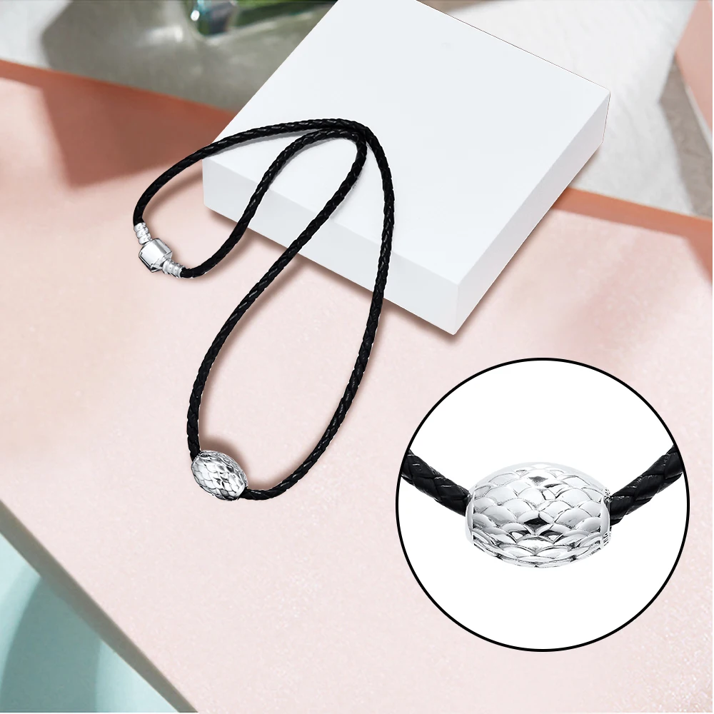 Кожаные ожерелья в виде яйца дракона 100% 925 пробы серебряные ювелирные изделия