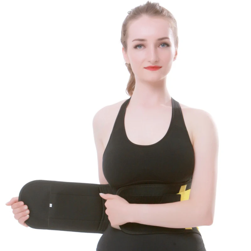 Прочный черный пояс для поддержки талии поясничный нижней части двойной