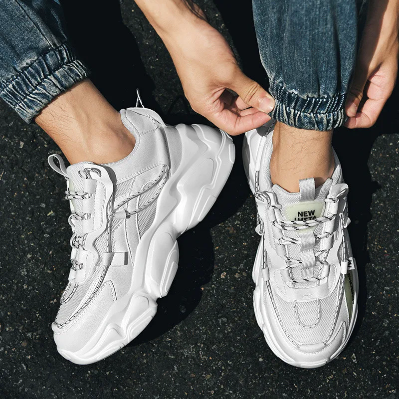 

Thick Bottom Antiskid Sneakers Wear-resistant Personality Tourism Luxury Shoes Men's 2021 Men Casual Fashion Wear-resisting