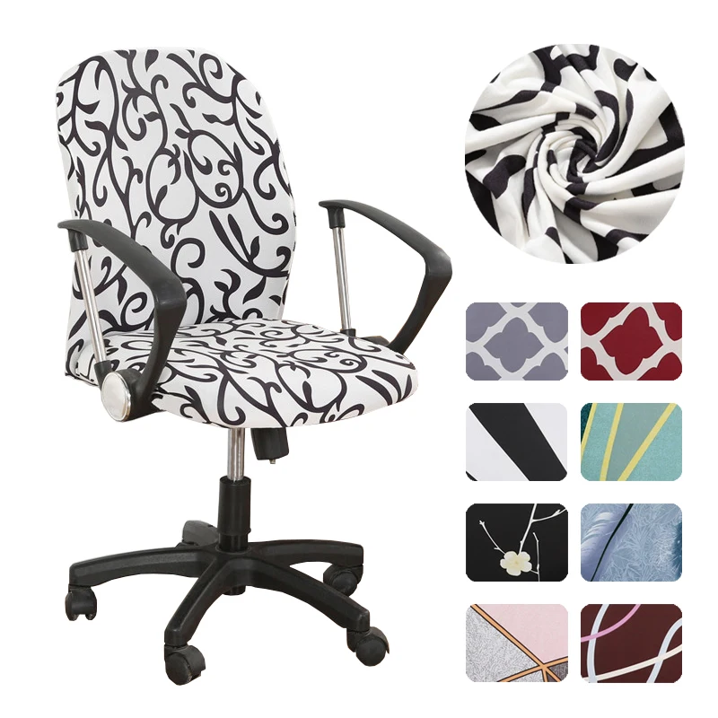 

Universal Computer Chair Cover Elastic Anti-dirty Printed Office Chair Covers Spandex Stretch Armchair Seat Slipcovers Removable