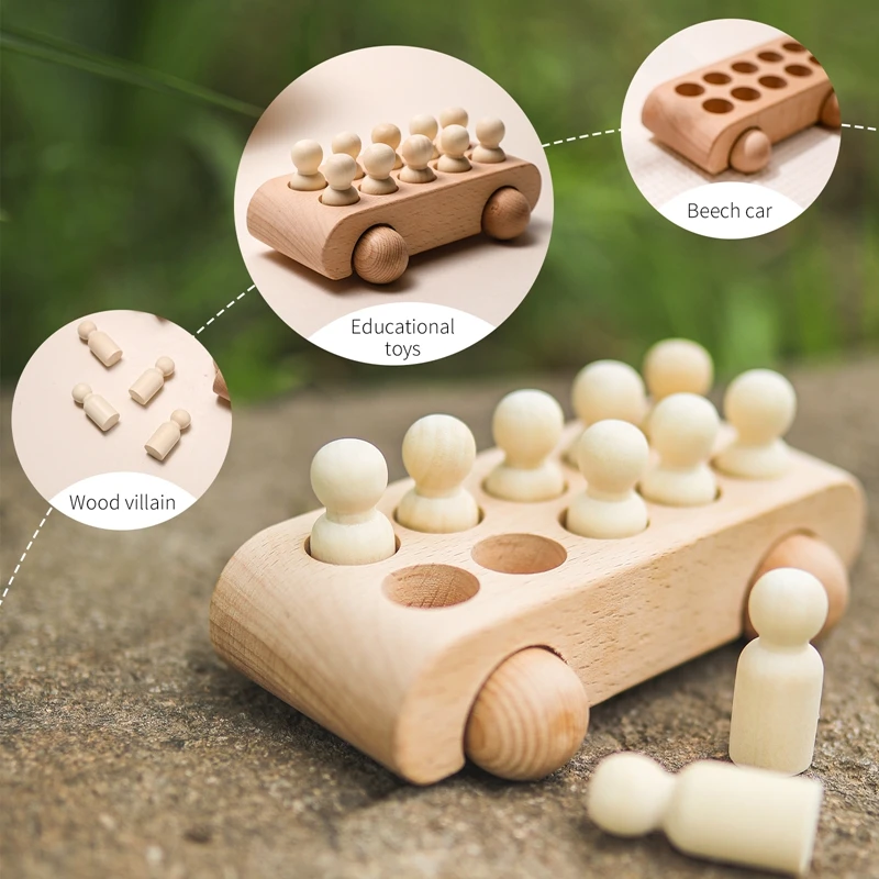 montessori wooden toys for children puzzle game cartoon wood peg dolls educational toy car newborn baby blocks christmas gifts free global shipping