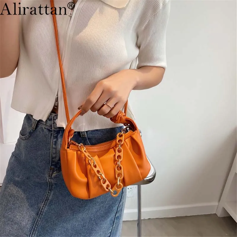 

Новая сумка-Кроссбоди Alirattan из искусственной кожи с цепочкой для женщин, модная дизайнерская сумка-мессенджер через плечо, мини-сумка, Роско...
