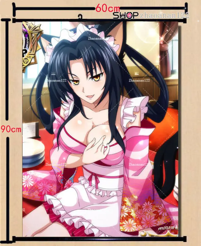 Домашний плакат Настенный декор аниме старшая школа dxd kuroka косплей Свиток 60*90 см