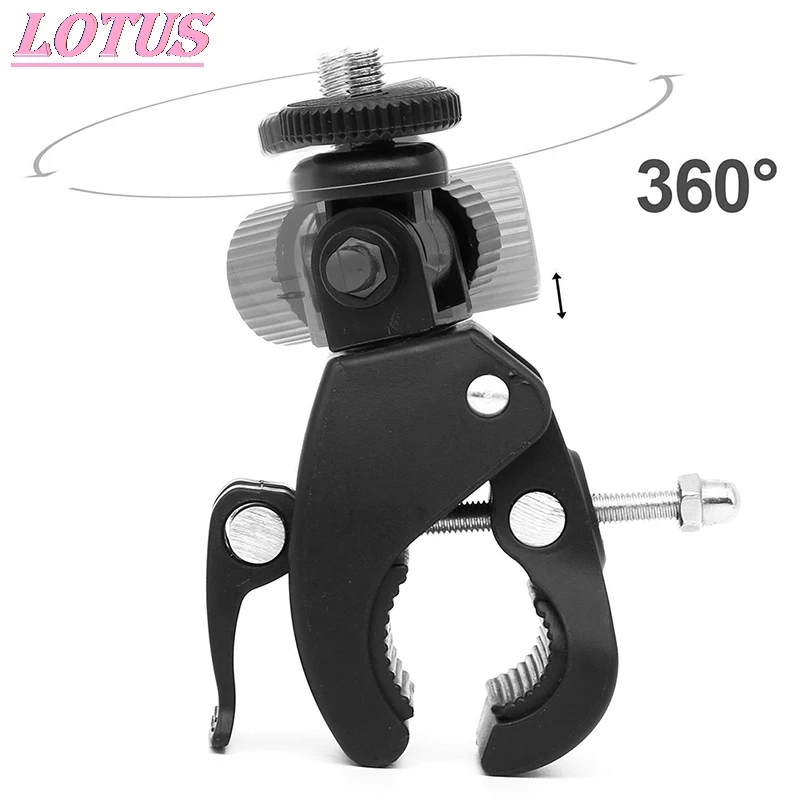 

1PCS Black 1/4 Camera DV DSLR Bike Bicycle Handlebar Clamp Bracket Tripod Mount Screw Clip For Gopro For Camera DV Hotsale New
