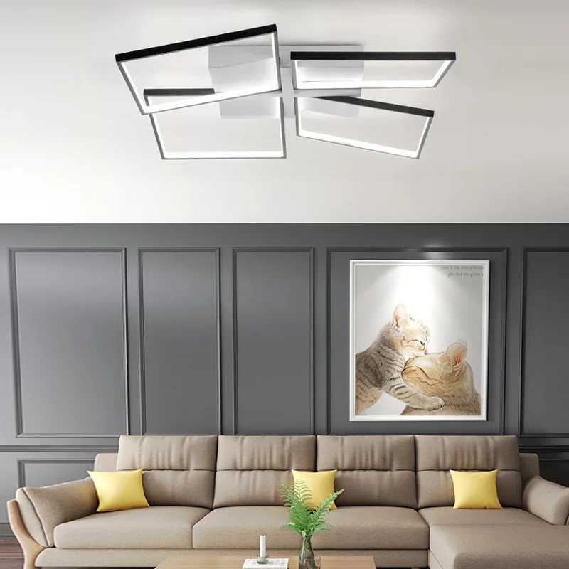 

New Style Living Room Ceiling Lamp Modern Minimalist Atmosphere Led Lamp Creative Square Hotel Lobby Bedroom Guest Room Lamp