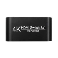3 port hdmi switcher audio extractor 3x1 4k 3 in 1 out switch spdif 3 5 jack optical toslink splitter remote for hdtv ps4