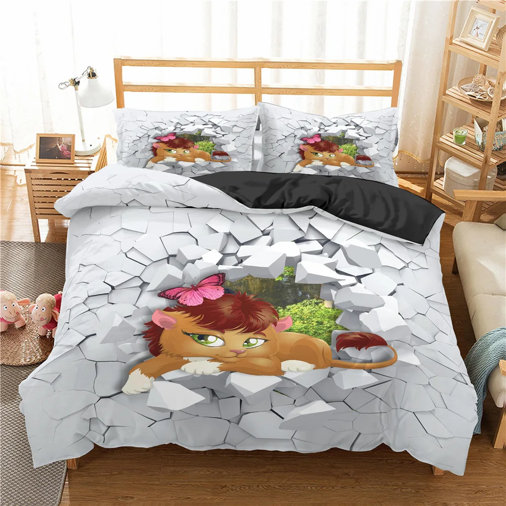 

2021 3D Cute Animal Bedding Set Panda Bed Linen Duvet Cover Kids Bed Linen Queen King Comforter Bedding Sets