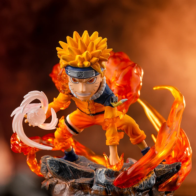 

Naruto Action Figure Naruto GK Scene Tail Beast Naruto Hand-Made Q Version Model Anime Peripheral Japanese Cartoon Unisex