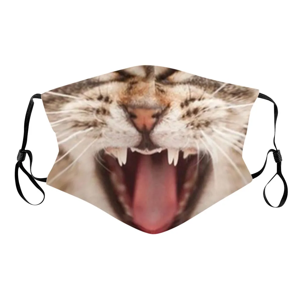 

Adult Creative Animal Printed Funny Face Mask Washable Reusable Cotton Fabric Masks Dustproof Face Shield Mascarillas Lavables