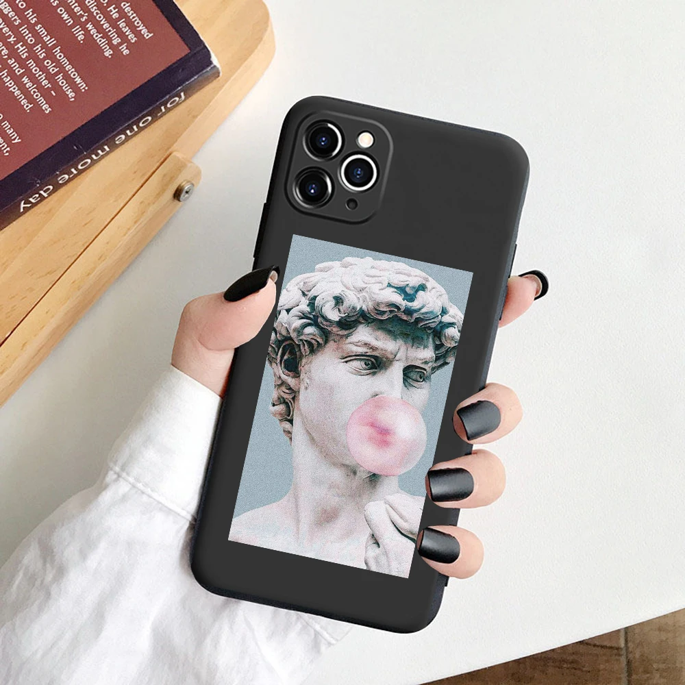 Чехол для iPhone 12 11 Pro MAX X XR XS Max 6 7 8 Plus SE 2020 черный смешной художественный абстрактный