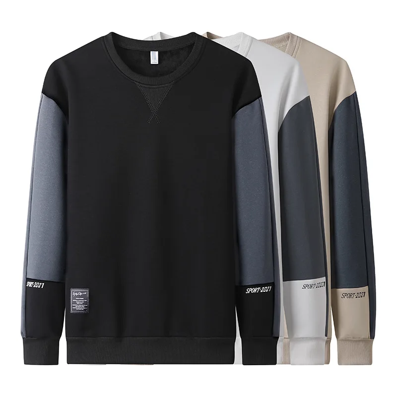 

Spring Men Sweatshirt Casual Hip Hop Streetwear Loose Mens Patchwork Pullover Tops Male 2021 New Autumn Tracksuit