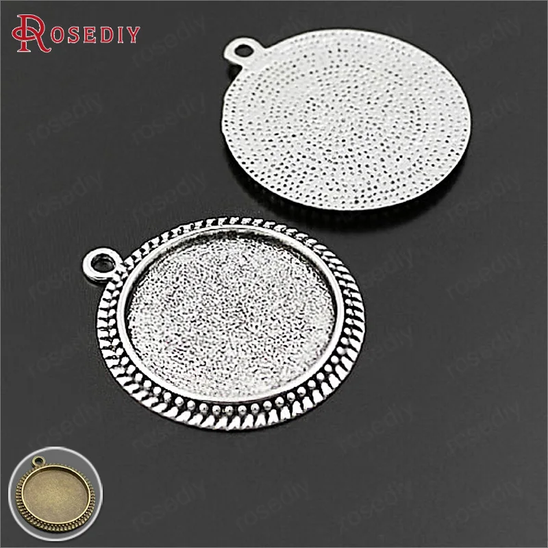 

10PCS Size:20MM Antique Bronze Zinc Alloy Round Base Trays Bezels Cabochon Beads Cameo Settings Pendants Jewelry Making Supplies