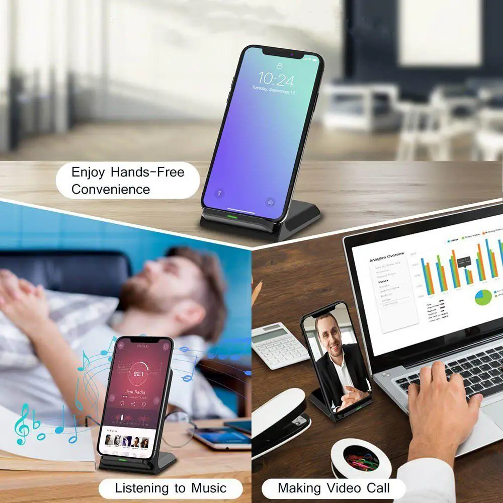 Беспроводное зарядное устройство Qi 10 Вт для iPhone 11 8 X XR XS Max Samsung Galaxy S8 S9 S10 Plus S10e Note 9