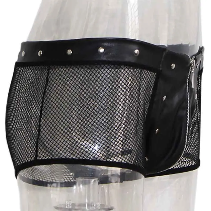 Трусы-боксеры мужские из искусственной кожи нижнее белье в стиле панк с молнией