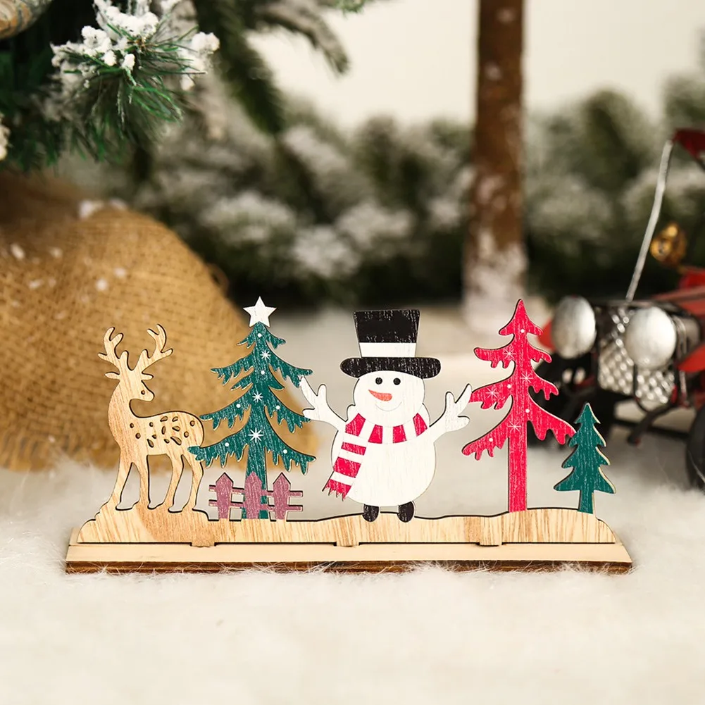 

Christmas Decorations Snow Xmas Wooden Ornaments Wooden Letter DIY Crafts New Year 2022 Hanging Ornaments Gifts Table Decor