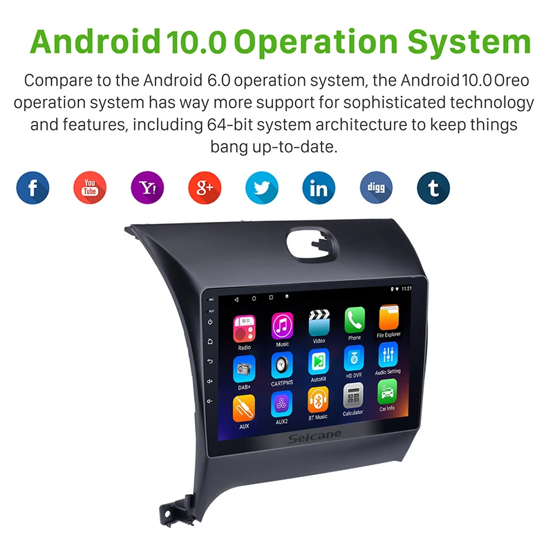 Мультимедийный проигрыватель Seicane 9 дюймов Android 10 0 ПЗУ 32 ГБ GPS навигация стерео для
