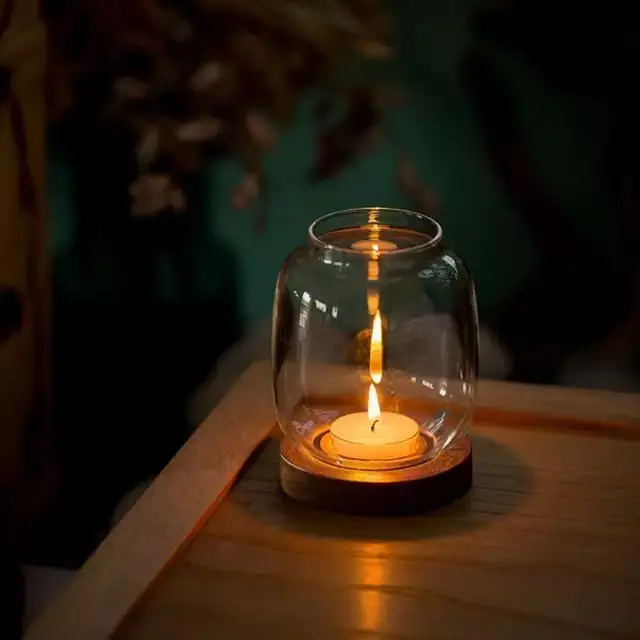 

Retro log home Chinese Candlestick desktop decoration medieval dinner Cafe photography decoration