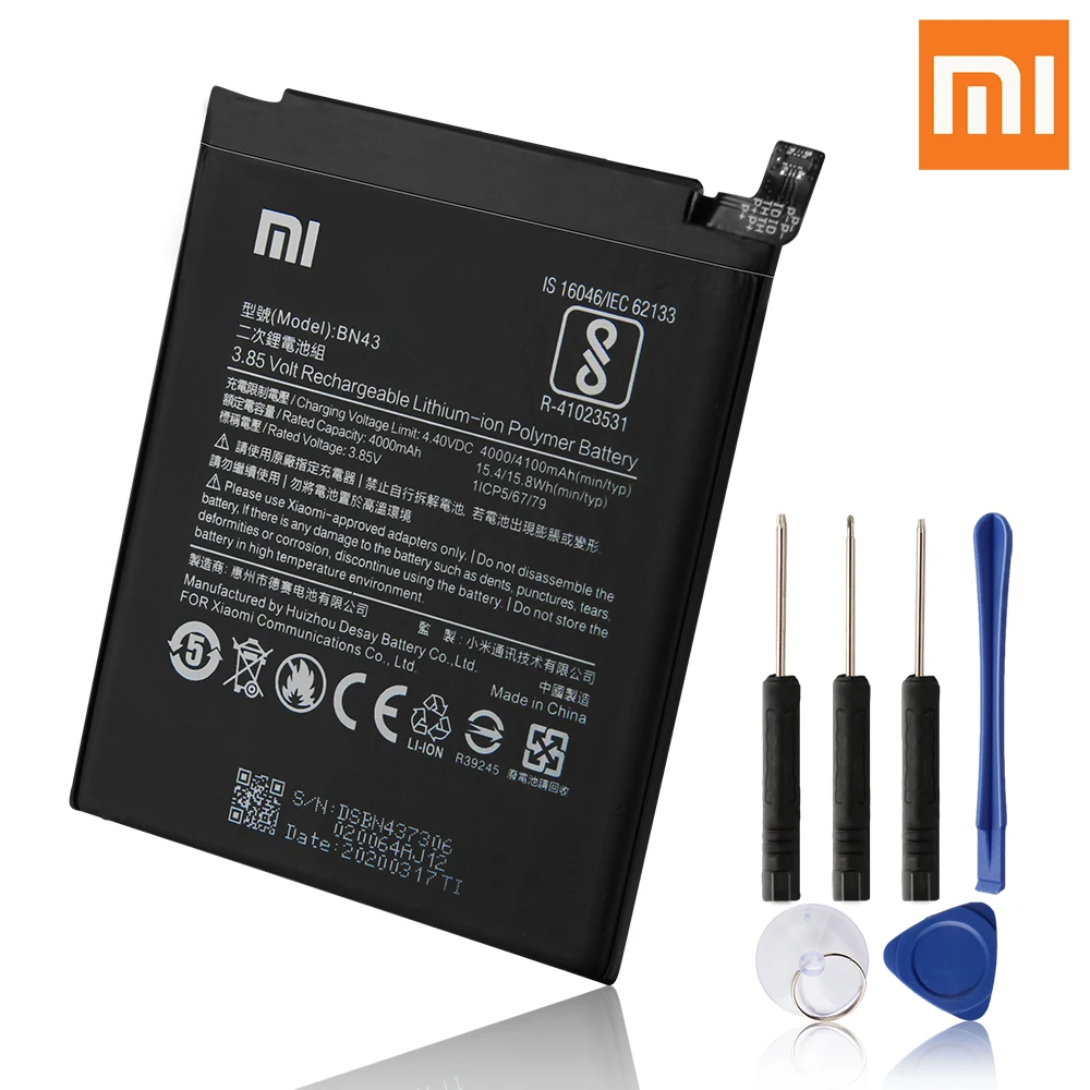 Оригинальный аккумулятор Xiao Mi BN43 для Xiaomi Redmi Note4X Note 4X стандартная версия