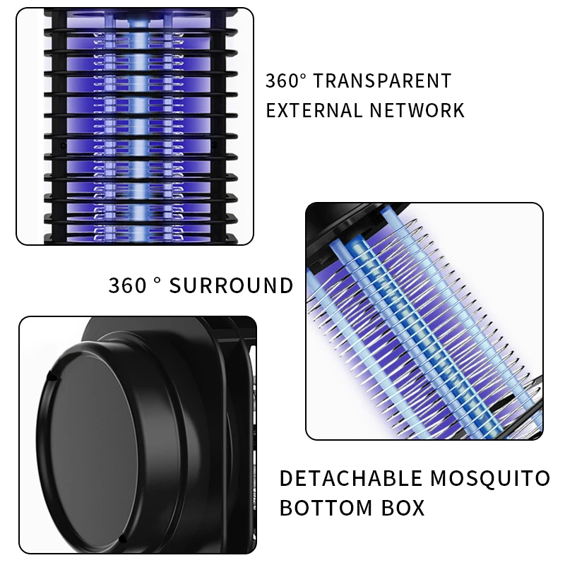 2020 2 в 1 USB перезаряжаемая лампа-убийца комаров светодиодный ловушка для насекомых