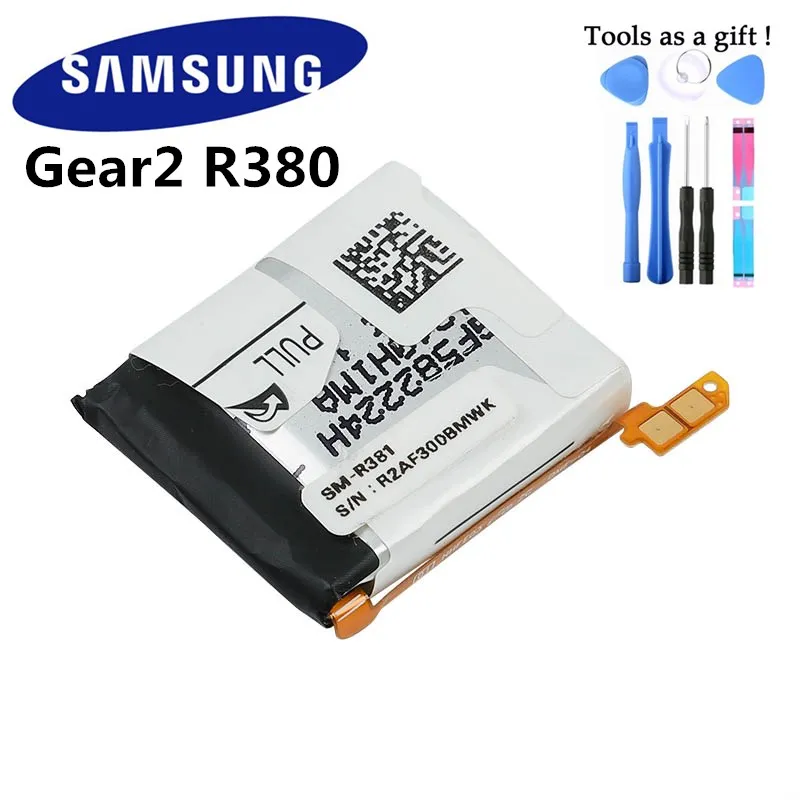 Samsung Original SM-R380 Battery Gear 2 SM-R380 For Samsung Gear2 R380 SMR380 SM-R381 Genuine Replacement Battery 300mAh
