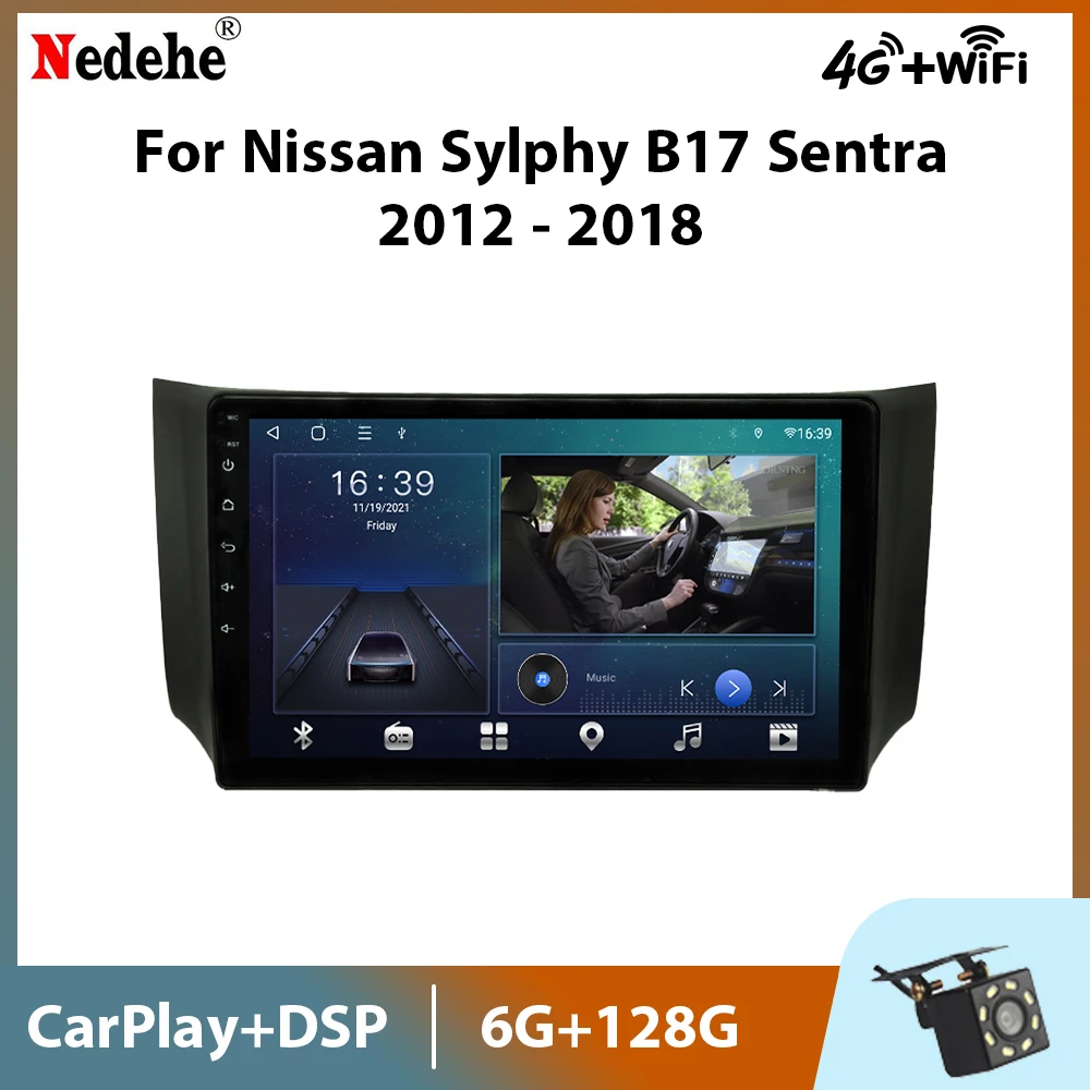 

Автомобильный радиоприемник 8 ядер Android 11 для Nissan Sylphy B17 Sentra 12 2012-2018 мультимедийный видеоплеер с сенсорным экраном GPS Carplay 4G