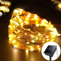 50100200 led solar led light waterproof led copper wire string holiday outdoor led strip christmas party wedding decoration