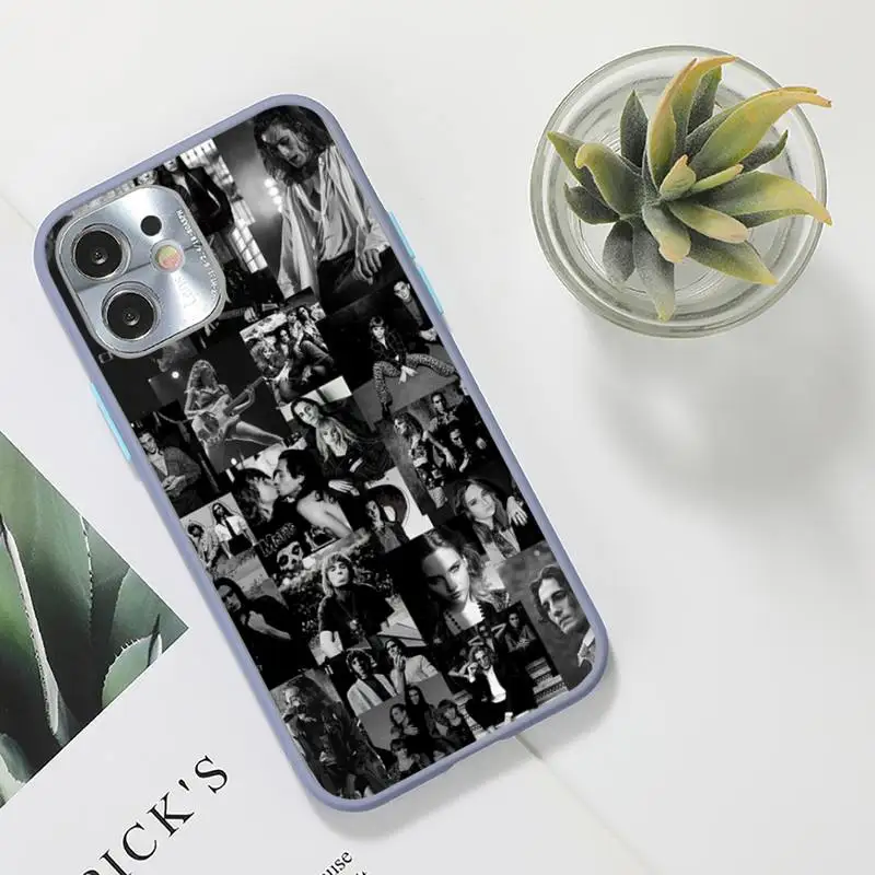 

Maneskin Damiano David Phone Case For iPhone 12 11 Mini Pro XR XS Max 7 8 Plus X Matte transparent Gray Back Cover