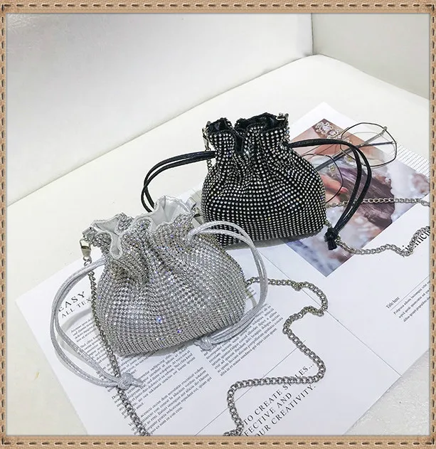 Модные роскошные дизайнерские блестящие стразы со стразами мини-сумочка на