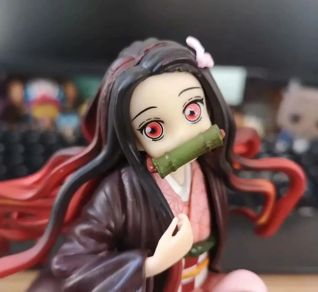 

17cm Anime Tanjirou Nezuko Backpack Manga Statue Demon Slayer Kimetsu No Yaiba Action Figure Collectible Model Toy Doll