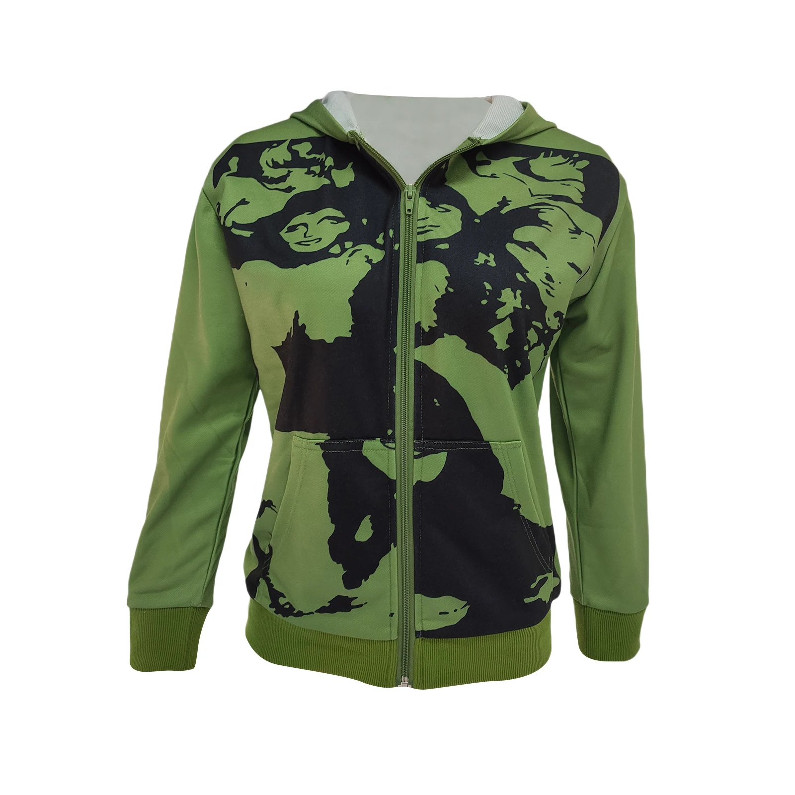 

Женская толстовка с капюшоном на молнии, куртка с капюшоном и портретным принтом, пальто с длинными рукавами и карманами в стиле панк, Y2K, ули...