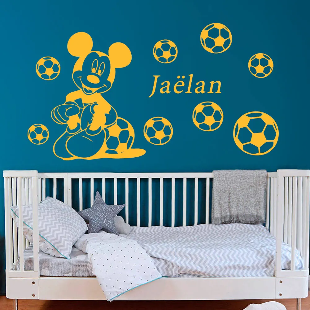 Дисней Микки пользовательское имя водонепроницаемый наклейки на стену для