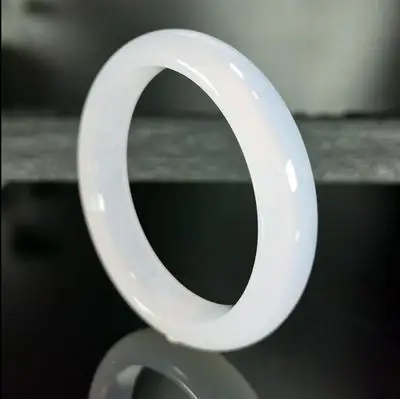 Natural Agate Chalcedony White 54-62mm Bangle Elegant Princess Jewelry Best Gift