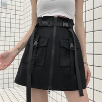 womens skirt mini summer sexy high waisted loose hip hop casual streetwear korean belt harajuku cotton plus size y2k clothes
