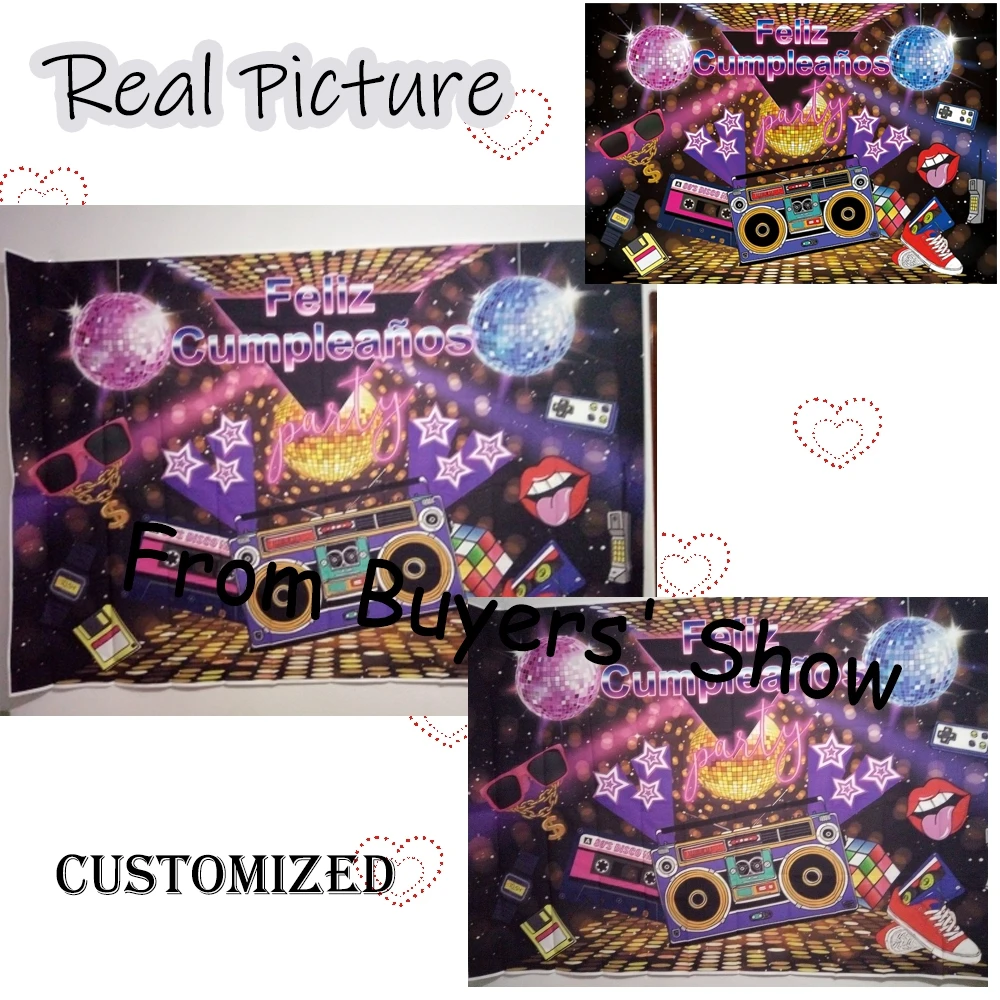 Yeele 80's Party Decor Reminiscence Rock Tape Retro Photography Backdrops Personalized Photographic Backgrounds For Photo Studio