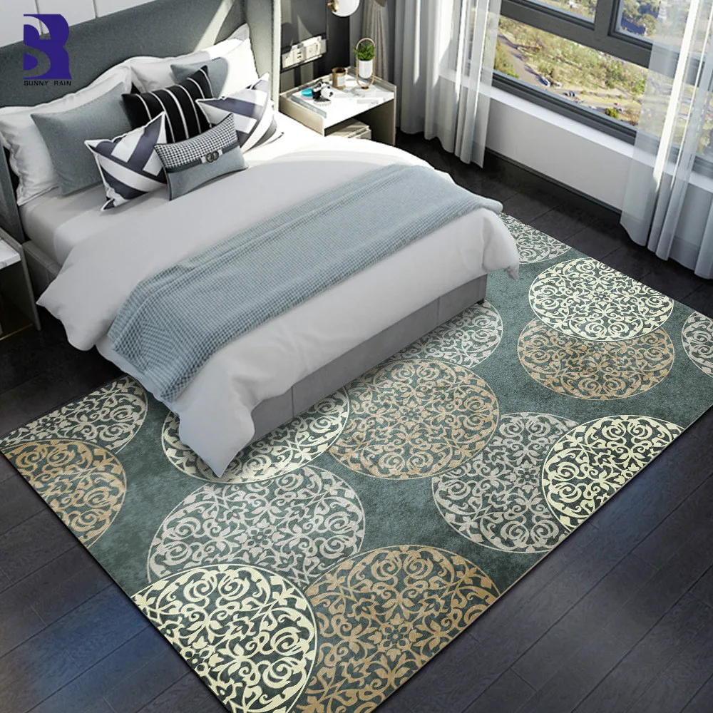 

SunnyRain 1-piece Fleece Printed Carpets for Living Room Rugs Large Size Bedroom Area Rugs Alfombras Para La Sala Moderna